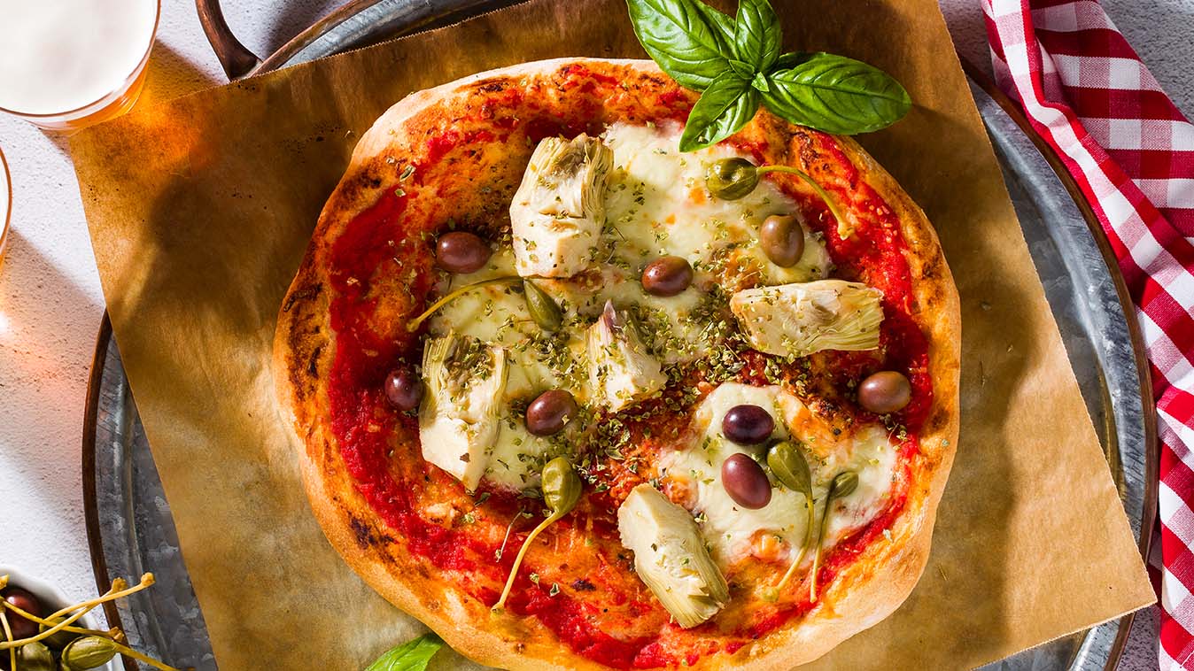 Margherita Pizza With Artichokes